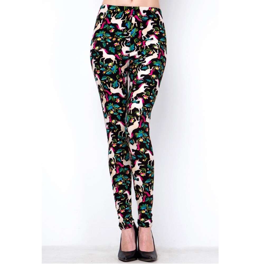 Unicorn Print Soft Stretch Leggings NWT - Picture 2 of 5